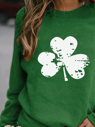 Casual Leaf Print Sweatshirt