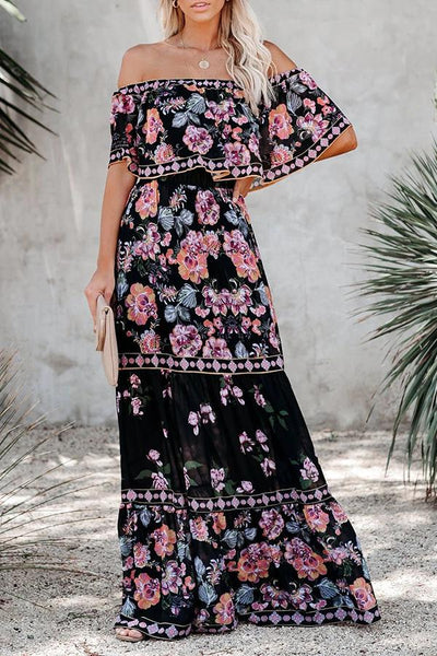 Floral Off The Shoulder Maxi Dress