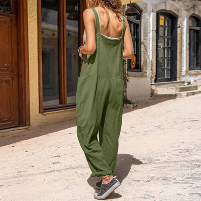 Loose Button Pocket Jumpsuit