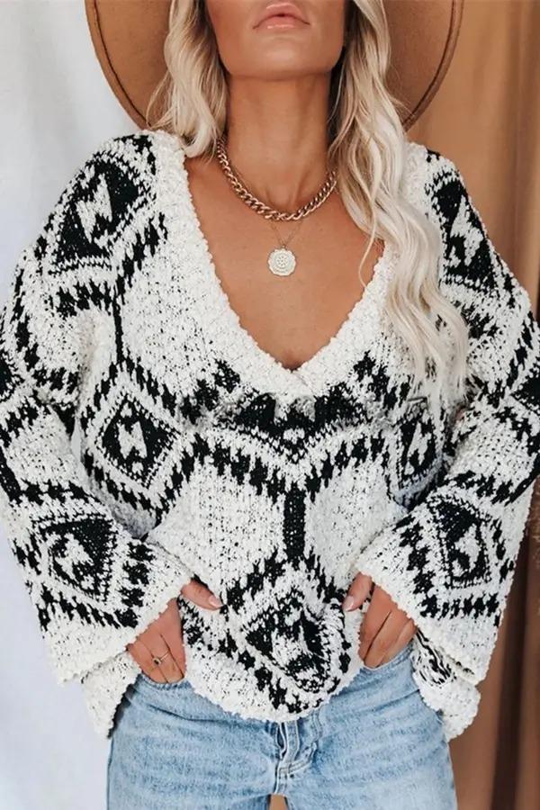 Knitted Jacquard Sweater