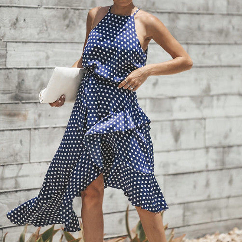 Fashion Polka Dot Irregular Dress