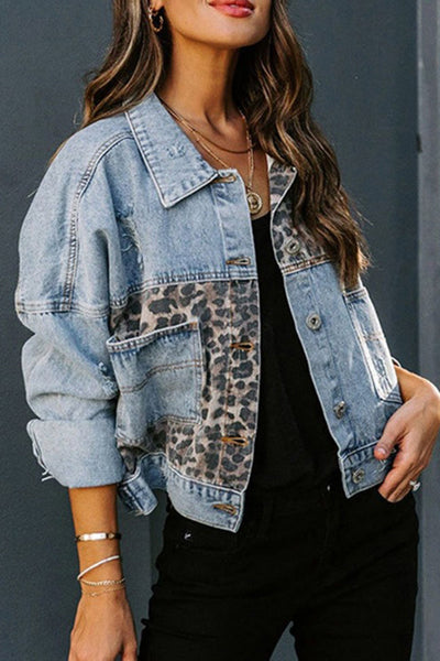 Female Leopard Stitched Jacket