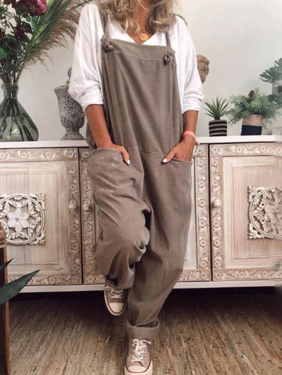 Ärmelloser Jumpsuit mit Retro-Tasche 