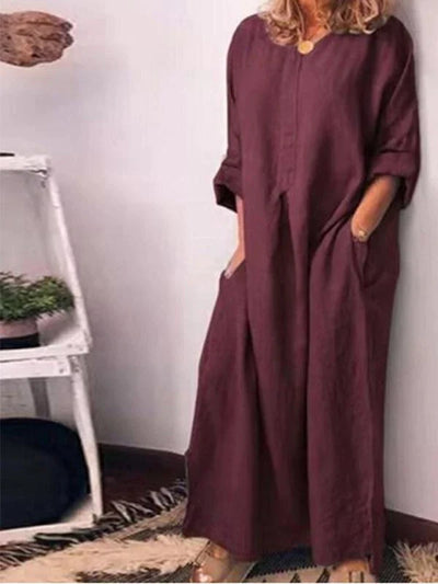 Women's loose comfortable long sleeve  dress