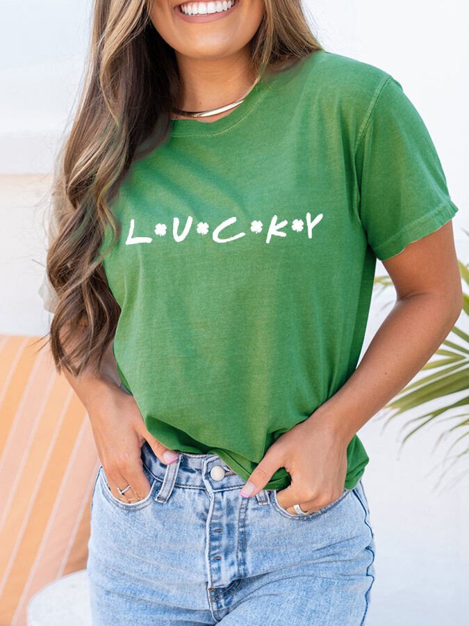 Women's St. Patrick's Lucky Crew Neck Casual T-Shirt