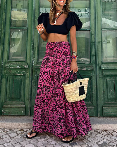 Beach Vacation Casual Printed Skirt