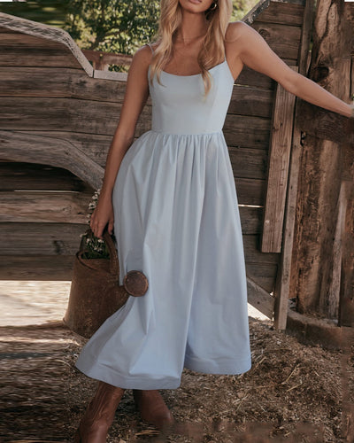 Sleeveless tank top solid color dress