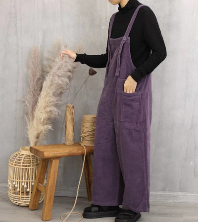 Literary retro corduroy jumpsuit