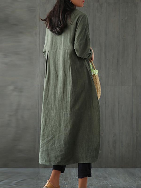 Plus Size Women's Loose Shoulder Sleeve Cotton Dress