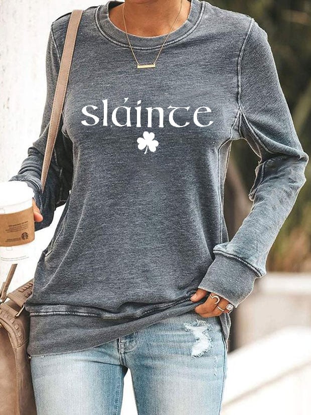 Sweatshirt mit St. Patrick's Day-Print für Damen von Slainte 