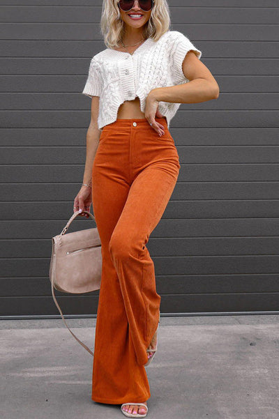 Corduroy Pocketed Flare Pants