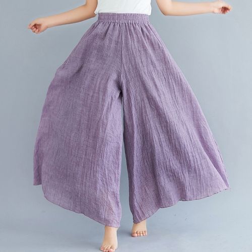 literary cotton and linen pants