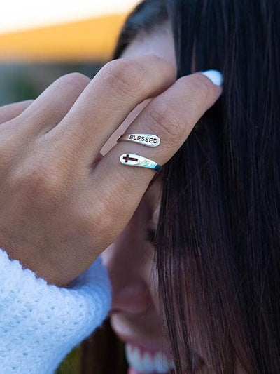 Bague de foi en croix bénie 