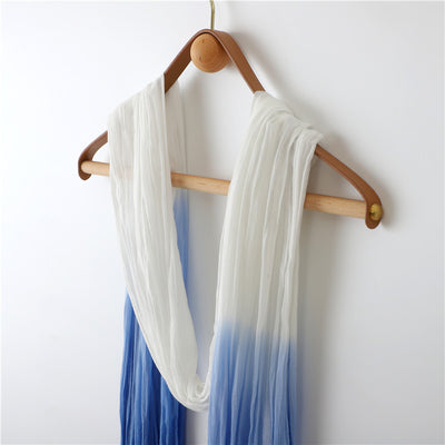 Dip Dye  Ink Blue Cotton Scarf