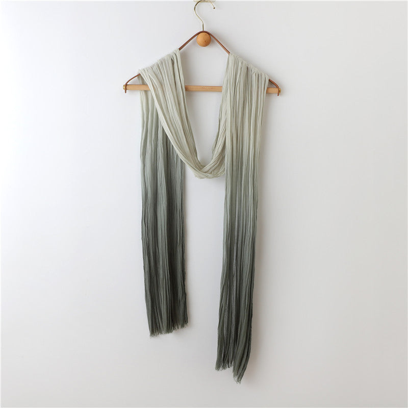 Dip Dye  Ink Blue Cotton Scarf