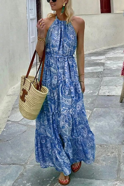 Floral Halter Maxi Dress