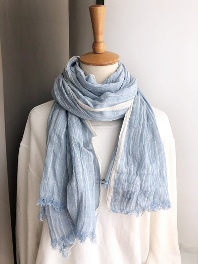 Casual Linen Stripe Scarf