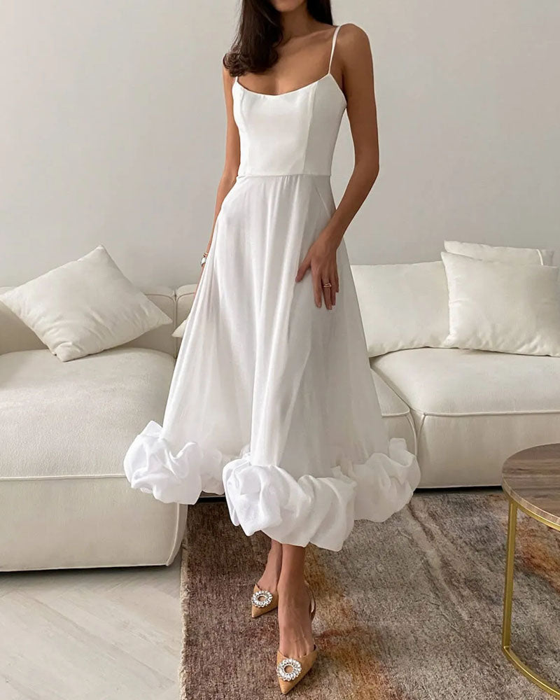 Elegant Solid Color Slip Dress