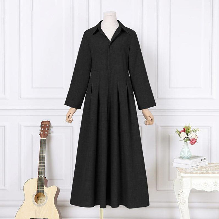 Long Sleeves Lapel Oversized Maxi  Dress