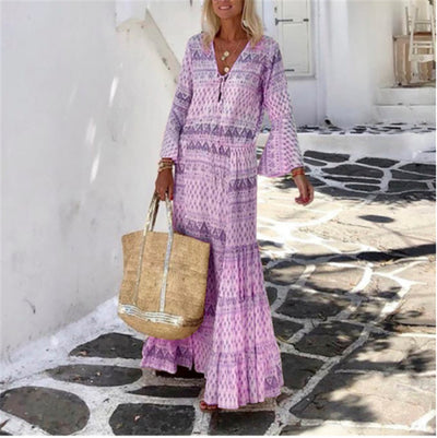 Boho Geometric Prints Dress