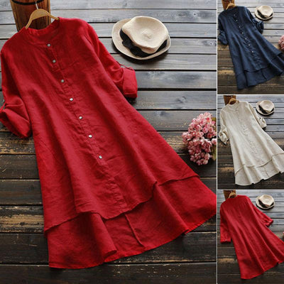 Casual Irregularity Hem Mini Shirt Dress