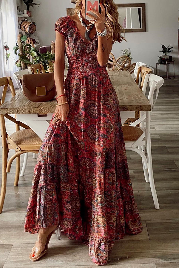 Robe longue à motif cachemire Endless Love Story