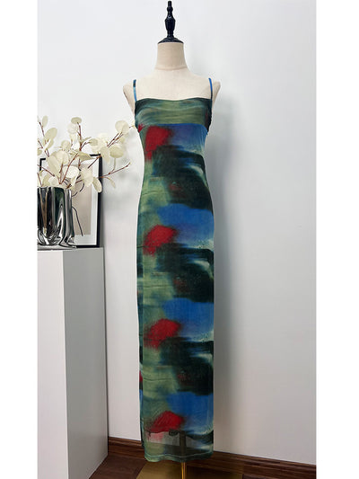 Chic Oil Painting Slip Dress