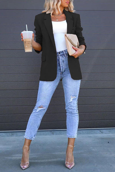 Stylish Loose Multicolor Slit Blazer