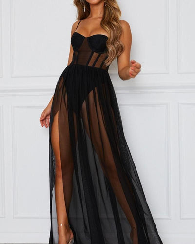 Mesh-Sling-Kleid 