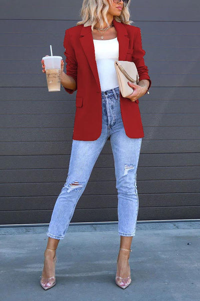 Stylish Loose Multicolor Slit Blazer