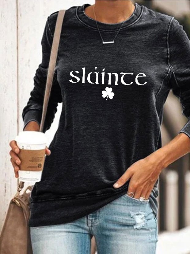 Sweatshirt mit St. Patrick's Day-Print für Damen von Slainte 