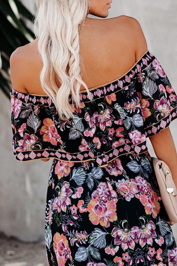 Floral Off The Shoulder Maxi Dress