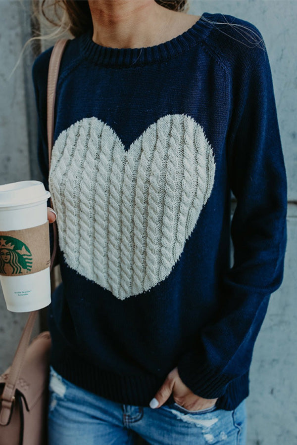 Casual Love Pattern Sweater (2 Colors)