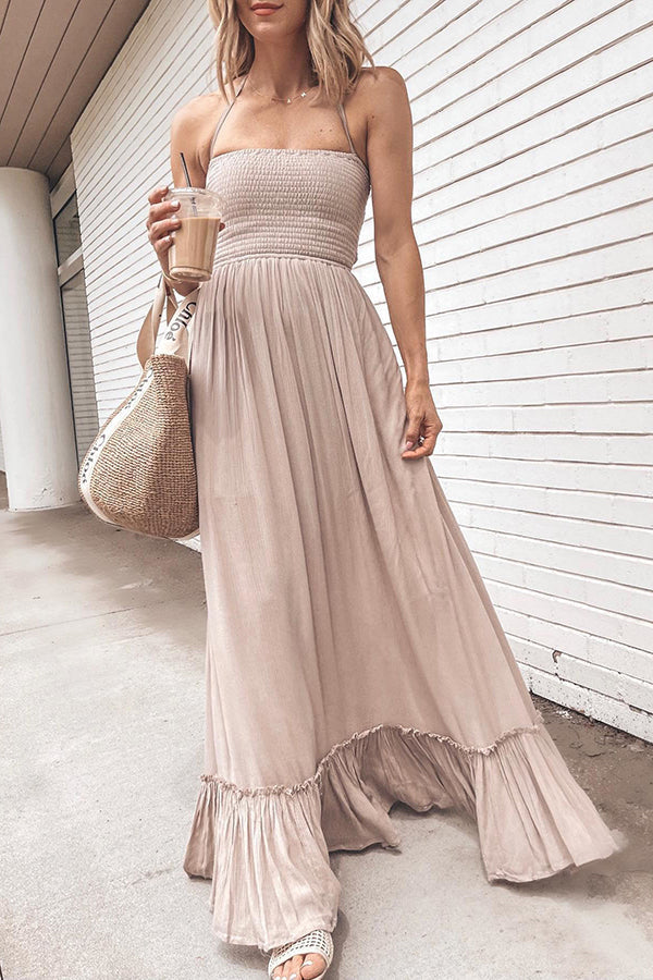 Sexy off Shoulder Halter Neck Casual Dress