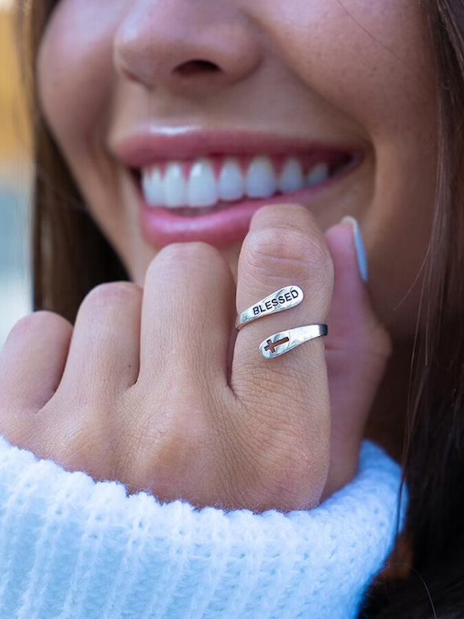 Bague de foi en croix bénie 