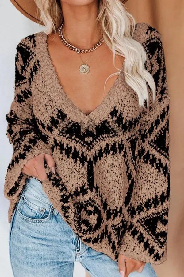 Knitted Jacquard Sweater