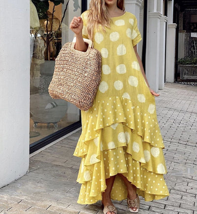 Summer polka dot swing dress