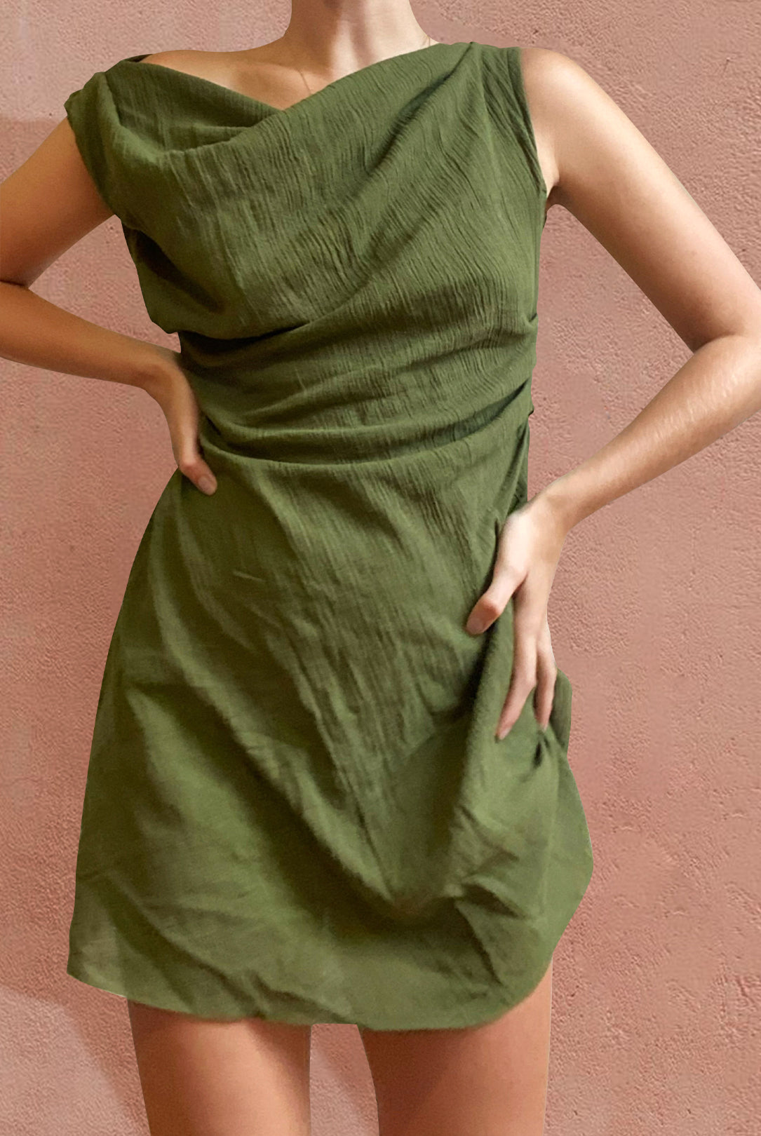 Mini-robe verte slim chic 