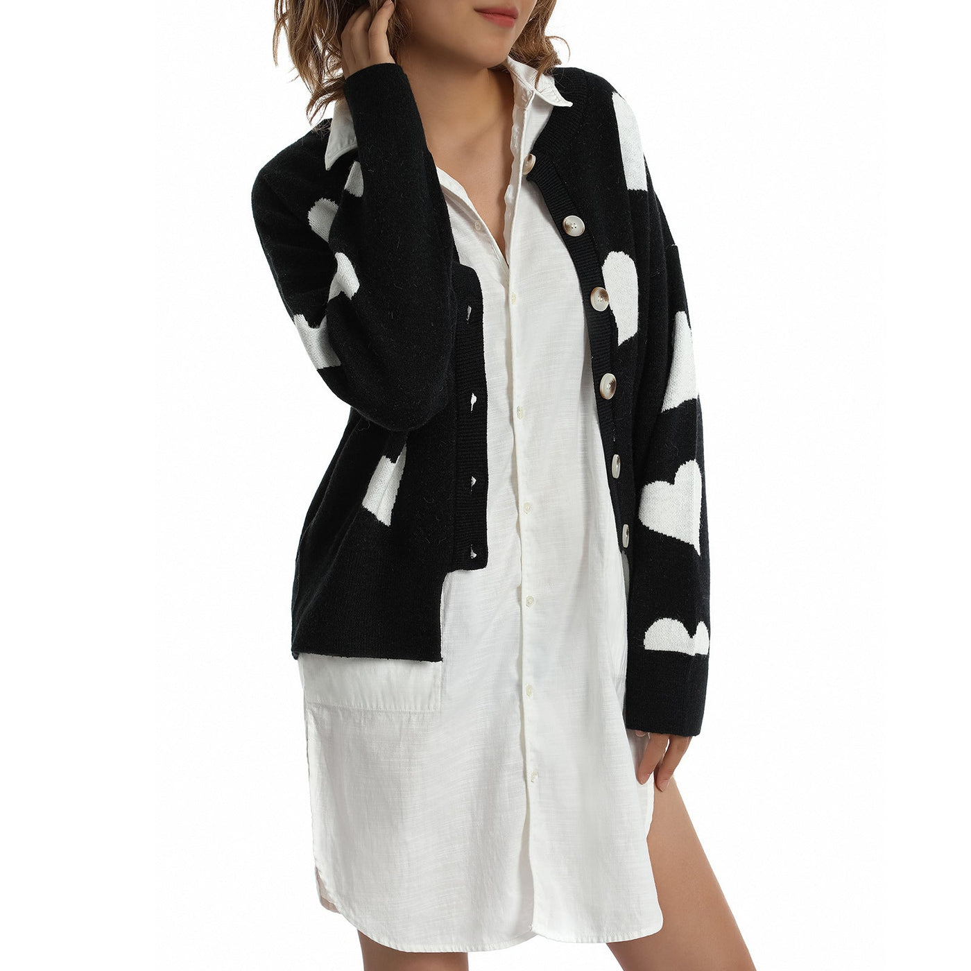 Cardigan Femme Pull Coeur