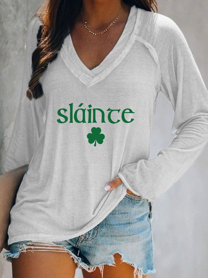 Damen Slainte Slainte St. Patrick's Day Langarm T-Shirt 