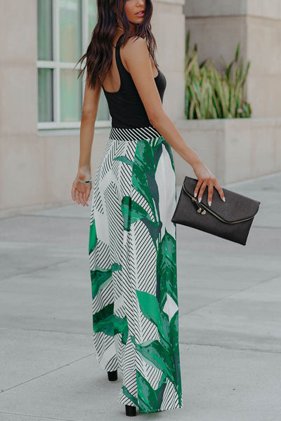 Vacation Cove Plam Tie Wide Leg Pants