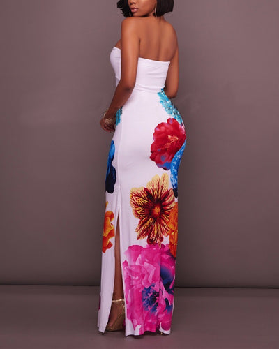 ROSÉ Off Should Printed Maxi Dress