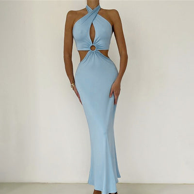 Halter Neck Vacation Maxi Dress