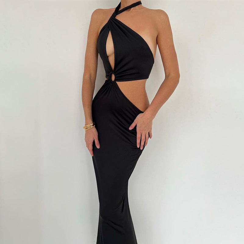 Robe longue de vacances à col licou 