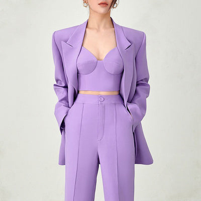 Ensemble 3 pièces blazer et pantalon duchesse classique 