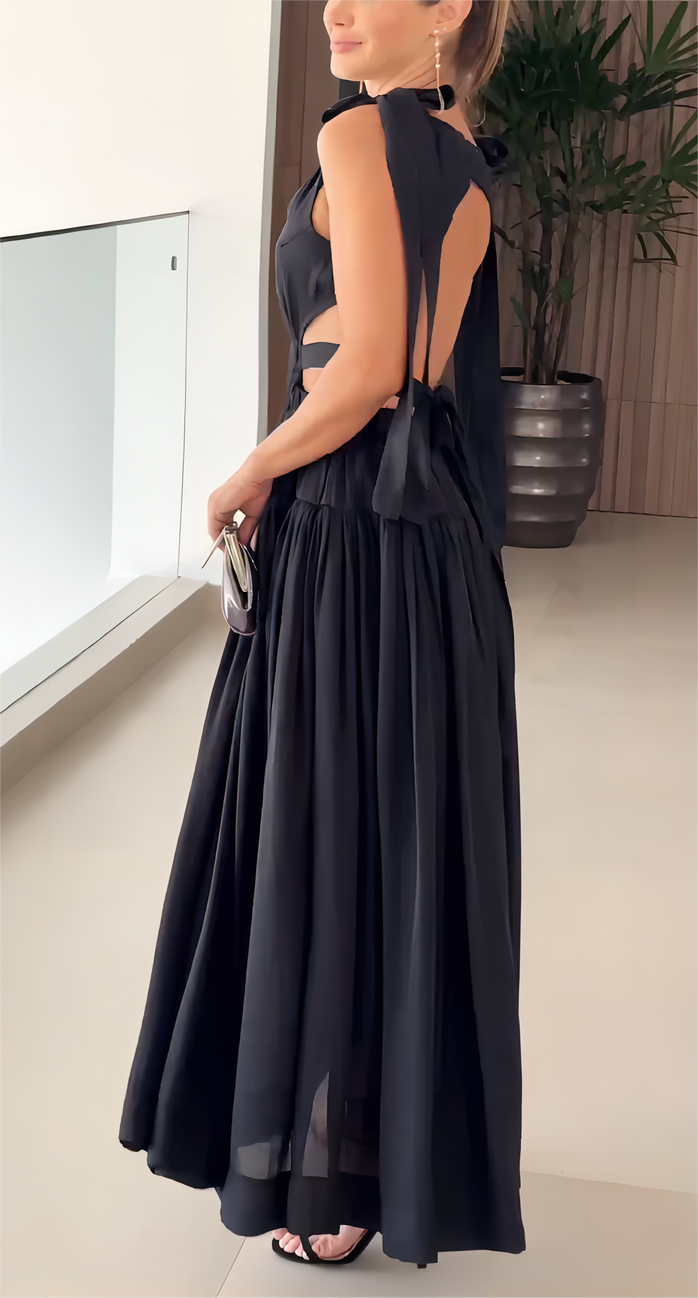 Elegante Chiffon-Maxikleider in Schwarz