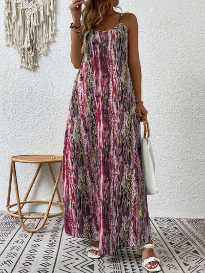 Women's summer printed suspender dress