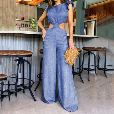 Wide Legs Loose Long Pants Jumpsuit