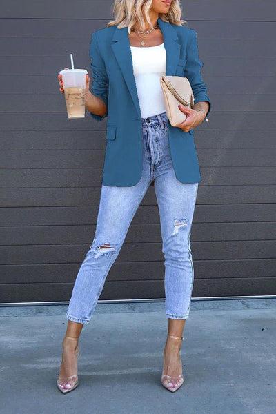 Stylish Loose Multicolor Slit Blazer