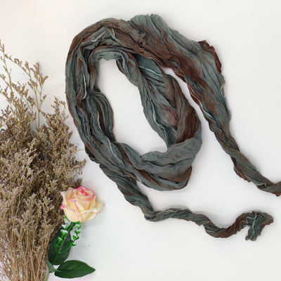 Irregular Tie-dyed Spring and Summer  Pleated Scarf